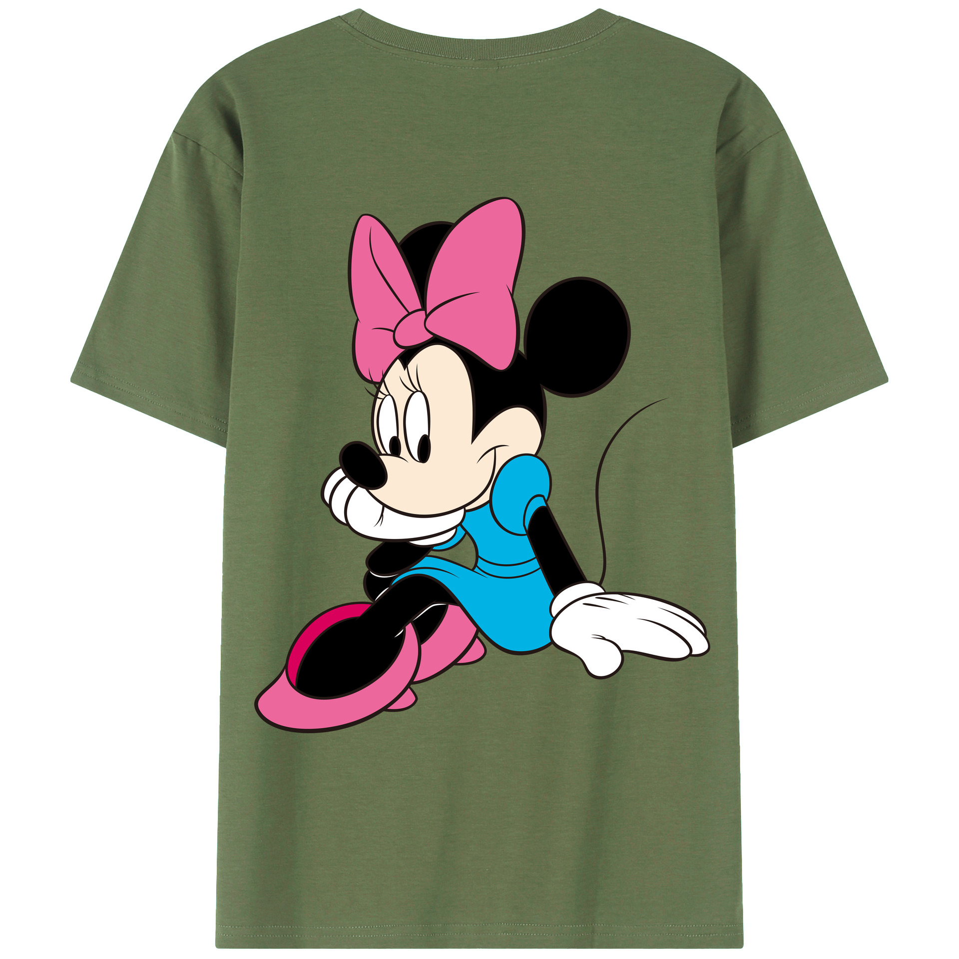 ミッキーマウス Mickey Mouse 綿100％ メンズ半袖Tシャツ（バックプリント） 通気性